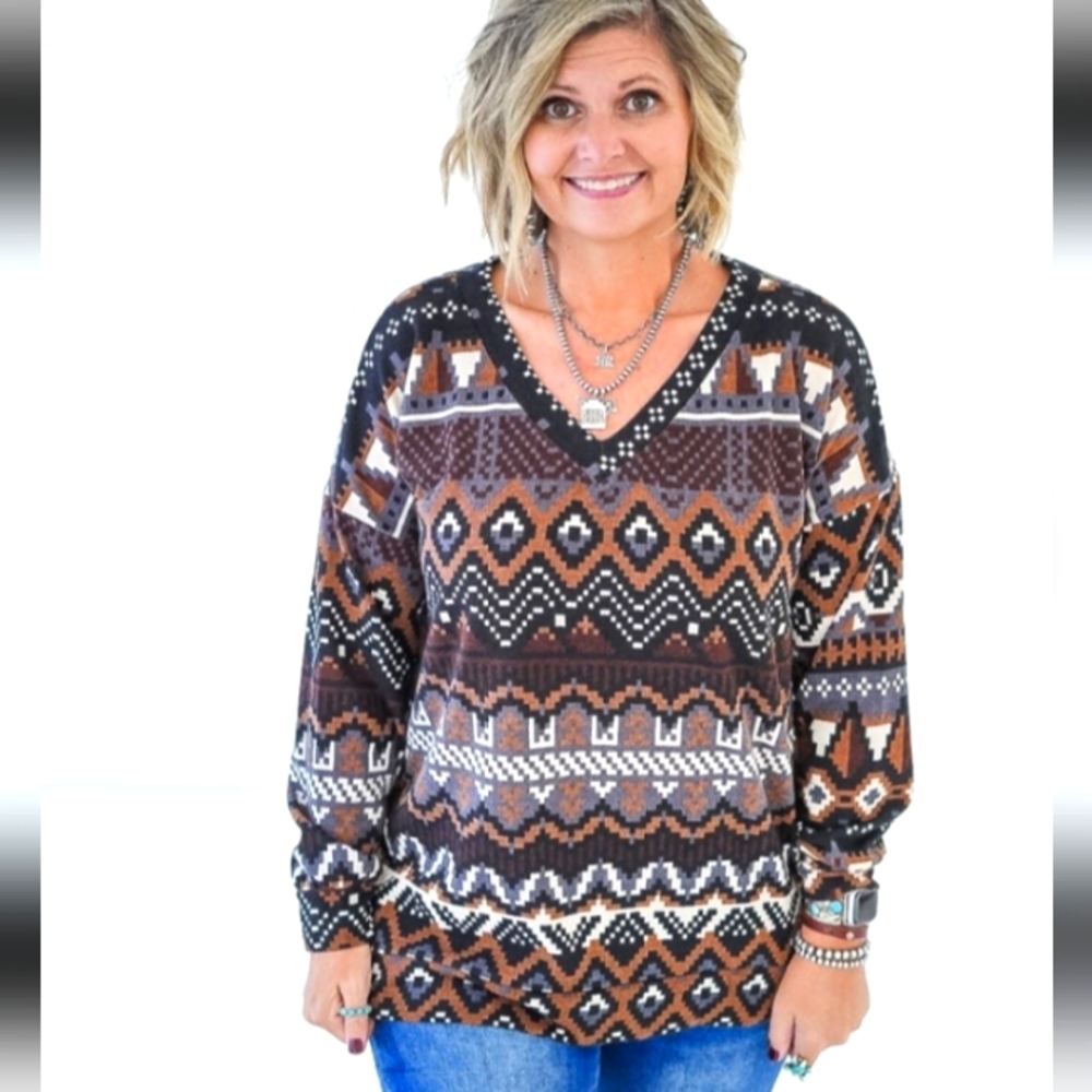 Aztec Long Sleeve Top